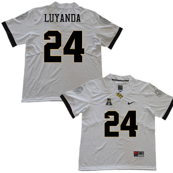 Men #24 Gabriel Luyanda UCF Knights College Football Jerseys Sale-White